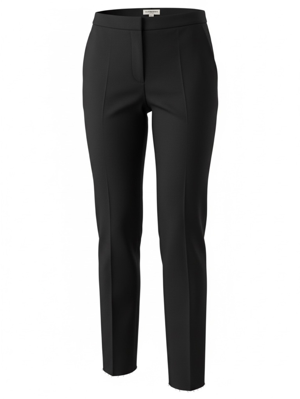 Burberry London Black Virgin Wool Tailored Trousers Straight Leg Minimalist 4
